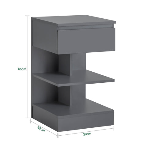 SoBuy FBT49-HG Bijzettafel Nachtkastje Veelzijdig Salontafel Commode met 1 lade