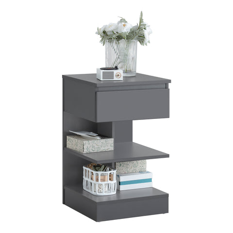 SoBuy FBT49-HG Bijzettafel Nachtkastje Veelzijdig Salontafel Commode met 1 lade