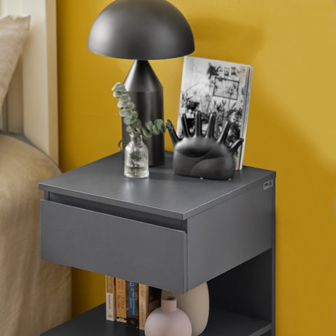 SoBuy FBT49-HG Bijzettafel Nachtkastje Veelzijdig Salontafel Commode met 1 lade