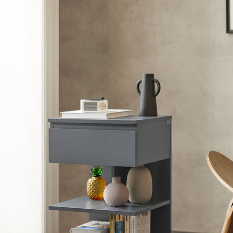 SoBuy FBT49-HG Bijzettafel Nachtkastje Veelzijdig Salontafel Commode met 1 lade
