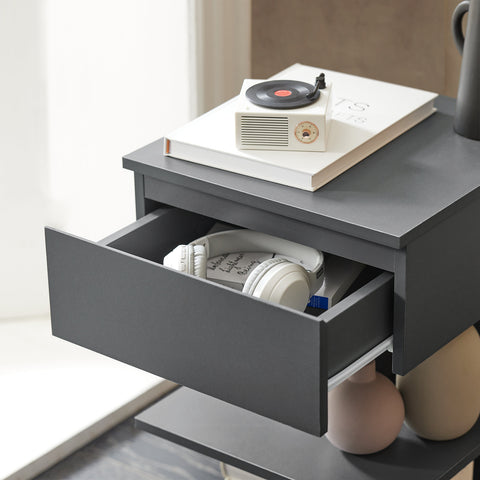 SoBuy FBT49-HG Bijzettafel Nachtkastje Veelzijdig Salontafel Commode met 1 lade