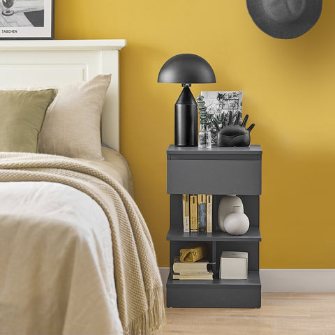 SoBuy FBT49-HG Bijzettafel Nachtkastje Veelzijdig Salontafel Commode met 1 lade