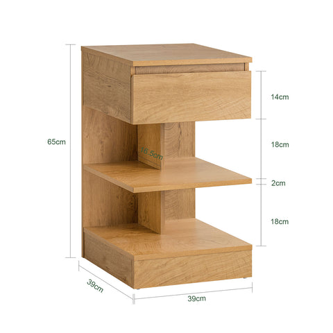 SoBuy FBT49-N Bijzettafel Nachtkastje Veelzijdig Salontafel Commode met 1 lade