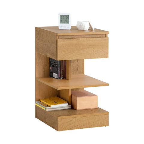 SoBuy FBT49-N Bijzettafel Nachtkastje Veelzijdig Salontafel Commode met 1 lade