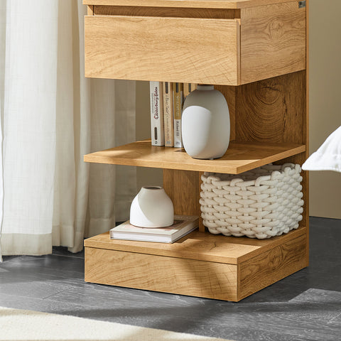SoBuy FBT49-N Bijzettafel Nachtkastje Veelzijdig Salontafel Commode met 1 lade