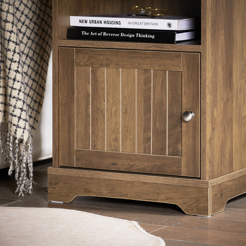 SoBuy FBT151-BR Nachtkast, nachtkastje, bijzettafel, bankpunt met 1 deur voor woonkamer, slaapkamer, 45 x 40 x 59 cm (l x d x h)