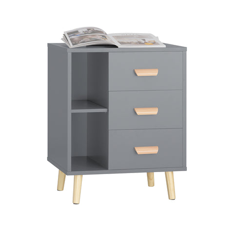 SoBuy FBT95-HG Side Table End of Sofa Nachtkastje Nachtkastje met 3 lades en 2 opbergplanken