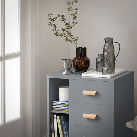 SoBuy FBT95-HG Side Table End of Sofa Nachtkastje Nachtkastje met 3 lades en 2 opbergplanken
