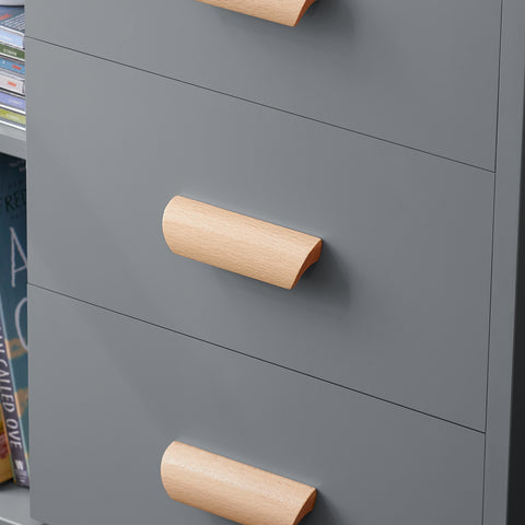 SoBuy FBT95-HG Side Table End of Sofa Nachtkastje Nachtkastje met 3 lades en 2 opbergplanken