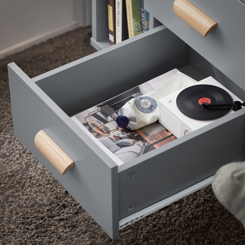 SoBuy FBT95-HG Side Table End of Sofa Nachtkastje Nachtkastje met 3 lades en 2 opbergplanken