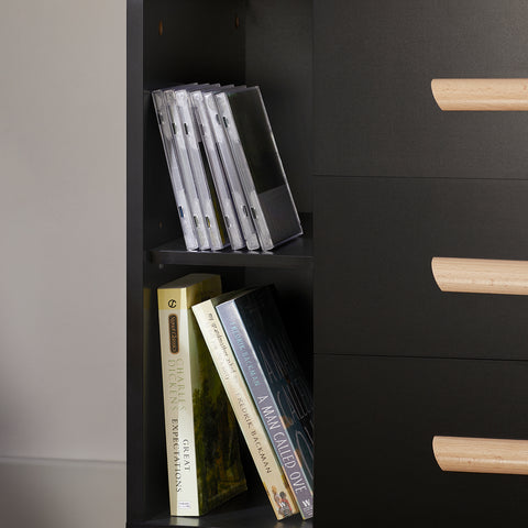 SoBuy FBT95-SCH Side Table End of Sofa Nachtkastje Nachtkastje met 3 lades en 2 opbergplanken