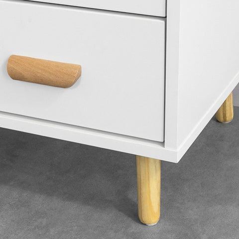 SoBuy FBT95-W Side Table End of Sofa Nachtkastje Nachtkastje met 3 lades en 2 opbergplanken