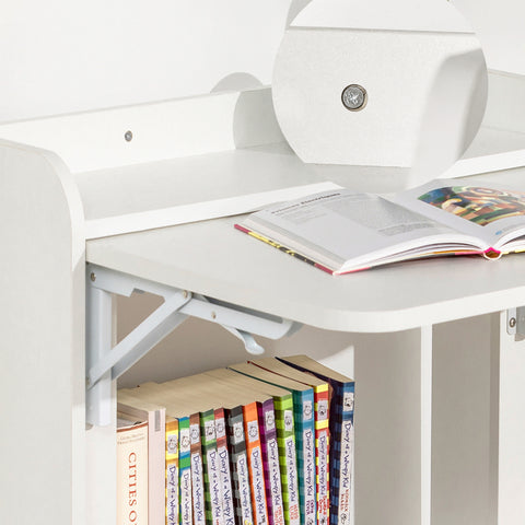SoBuy FWT92-W Opklapbaar bureau, opklapbare computertafel Multifunctioneel bureau met opbergplanken