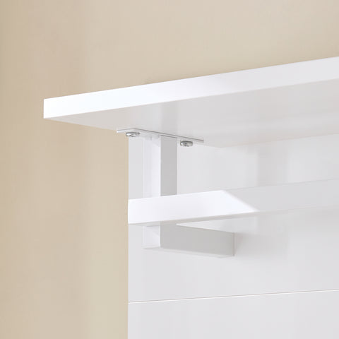 SoBuy FHK36-W Wandkapstok, wandrek, entree kapstok, haken met hangplank, opbergrek met 4 haken en 1 plank, L 100 x D 20 x H 70 cm