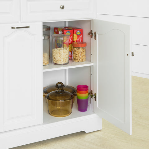 SoBuy FKW100-WN Keukentrolley Keukeneiland Dressoir Buffetkast Opbergkast Keukenkast met 2 laden en 3 deuren