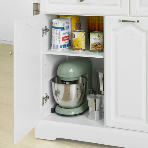 SoBuy FKW100-WN Keukentrolley Keukeneiland Dressoir Buffetkast Opbergkast Keukenkast met 2 laden en 3 deuren