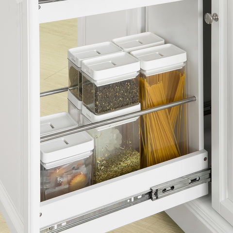 SoBuy FKW100-WN Keukentrolley Keukeneiland Dressoir Buffetkast Opbergkast Keukenkast met 2 laden en 3 deuren