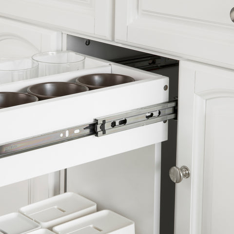 SoBuy FKW100-WN Keukentrolley Keukeneiland Dressoir Buffetkast Opbergkast Keukenkast met 2 laden en 3 deuren