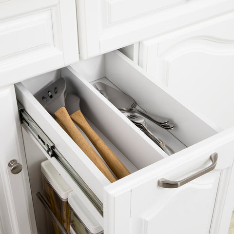 SoBuy FKW100-WN Keukentrolley Keukeneiland Dressoir Buffetkast Opbergkast Keukenkast met 2 laden en 3 deuren