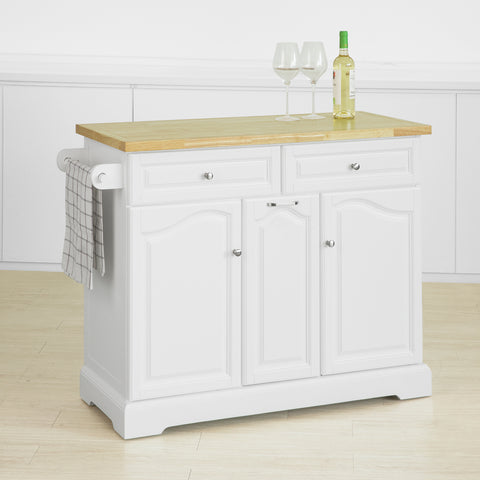 SoBuy FKW100-WN Keukentrolley Keukeneiland Dressoir Buffetkast Opbergkast Keukenkast met 2 laden en 3 deuren