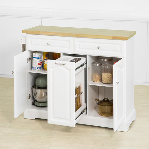 SoBuy FKW100-WN Keukentrolley Keukeneiland Dressoir Buffetkast Opbergkast Keukenkast met 2 laden en 3 deuren