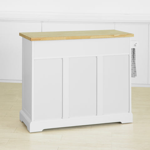 SoBuy FKW100-WN Keukentrolley Keukeneiland Dressoir Buffetkast Opbergkast Keukenkast met 2 laden en 3 deuren