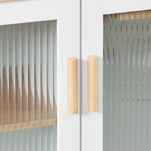 SoBuy FKW114-WN Centraal Keukeneiland, Keukenkast, Keukenrek, Keukenwagen, Keuken Werktafel, Buffetkast, Dressoir met Rubberhouten Blad