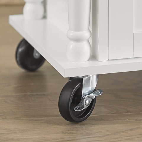 SoBuy FKW116-WN Eetkamerkast Keuken Trolley Keukenkast Keukeneiland Buffet Dressoir Serveerwagen Opbergkast met 2 Laden, 3 Deuren