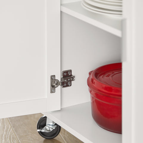 SoBuy FKW116-WN Eetkamerkast Keuken Trolley Keukenkast Keukeneiland Buffet Dressoir Serveerwagen Opbergkast met 2 Laden, 3 Deuren