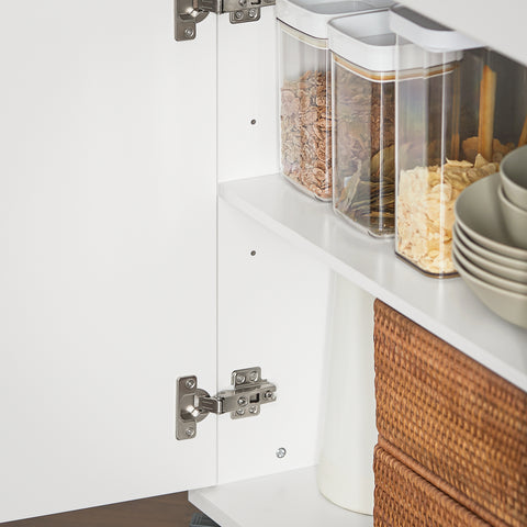 SoBuy FKW117-W Eetkamerkast Keuken Trolley Keukenkast Keukeneiland Buffet Dressoir Serveerwagen Opbergkast met 1 Laden, 2 Deuren