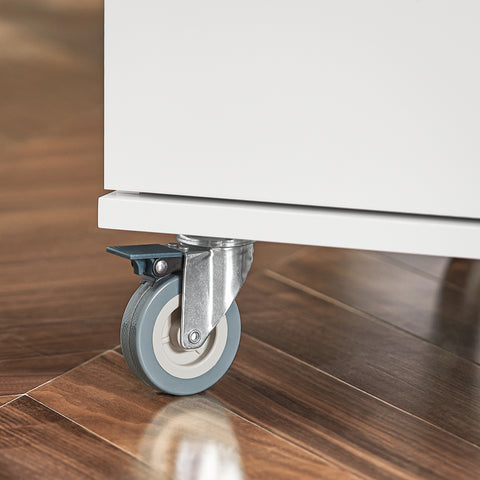 SoBuy FKW117-W Eetkamerkast Keuken Trolley Keukenkast Keukeneiland Buffet Dressoir Serveerwagen Opbergkast met 1 Laden, 2 Deuren
