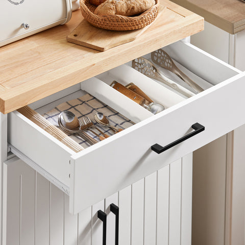 SoBuy FKW119-WN Keukentrolley, Keukenwagen, Serveerwagen,  Keukenkast, Eetkamerkast, Buffet, Dressoir