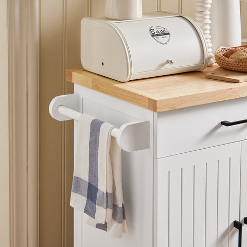 SoBuy FKW119-WN Keukentrolley, Keukenwagen, Serveerwagen,  Keukenkast, Eetkamerkast, Buffet, Dressoir