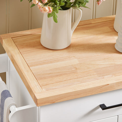 SoBuy FKW119-WN Keukentrolley, Keukenwagen, Serveerwagen,  Keukenkast, Eetkamerkast, Buffet, Dressoir