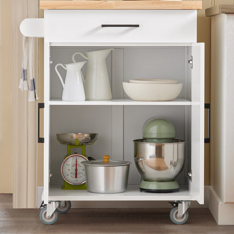 SoBuy FKW119-WN Keukentrolley, Keukenwagen, Serveerwagen,  Keukenkast, Eetkamerkast, Buffet, Dressoir