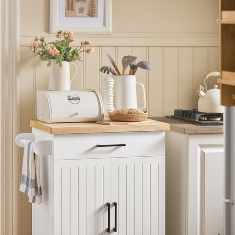 SoBuy FKW119-WN Keukentrolley, Keukenwagen, Serveerwagen,  Keukenkast, Eetkamerkast, Buffet, Dressoir