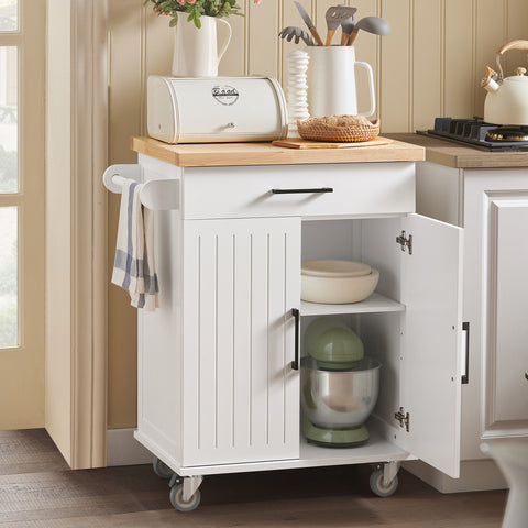 SoBuy FKW119-WN Keukentrolley, Keukenwagen, Serveerwagen,  Keukenkast, Eetkamerkast, Buffet, Dressoir