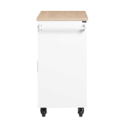 SoBuy FKW126-WN Keukenwagen met wieltjes, keukeneiland, serveerwagen, dressoir, kast, keuken, met 2 laden, 2 deuren, theedoekhouder