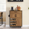 Pre-order SoBuy FKW134-N Keukenkast op Wielen met Werkblad, Keukenwagen met Lade, Wijnrek Compacte Eiland voor Keuken, Eetkamer en Buiten, Vintage Bruin 67x37x88 cm