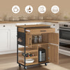 Pre-order SoBuy FKW134-N Keukenkast op Wielen met Werkblad, Keukenwagen met Lade, Wijnrek Compacte Eiland voor Keuken, Eetkamer en Buiten, Vintage Bruin 67x37x88 cm
