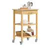 SoBuy FKW135-N keukentrolley van verkoold bamboe – houten keukentrolley met wielen, antibacterieel, vochtbestendig, geurloos, ideaal voor keuken, huis en eetkamer (58 × 40 × 86 cm)