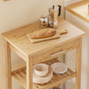SoBuy FKW135-N keukentrolley van verkoold bamboe – houten keukentrolley met wielen, antibacterieel, vochtbestendig, geurloos, ideaal voor keuken, huis en eetkamer (58 × 40 × 86 cm)
