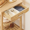SoBuy FKW135-N keukentrolley van verkoold bamboe – houten keukentrolley met wielen, antibacterieel, vochtbestendig, geurloos, ideaal voor keuken, huis en eetkamer (58 × 40 × 86 cm)