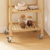 SoBuy FKW135-N keukentrolley van verkoold bamboe – houten keukentrolley met wielen, antibacterieel, vochtbestendig, geurloos, ideaal voor keuken, huis en eetkamer (58 × 40 × 86 cm)