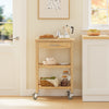 SoBuy FKW135-N keukentrolley van verkoold bamboe – houten keukentrolley met wielen, antibacterieel, vochtbestendig, geurloos, ideaal voor keuken, huis en eetkamer (58 × 40 × 86 cm)
