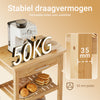 SoBuy FKW135-N keukentrolley van verkoold bamboe – houten keukentrolley met wielen, antibacterieel, vochtbestendig, geurloos, ideaal voor keuken, huis en eetkamer (58 × 40 × 86 cm)