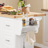 SoBuy FKW41-II-WN Keukentrolley met Wielen, Uitschuifbaar Werkblad, 2 Lades en Verstelbare Planken, Mobiel Keukeneiland voor Keuken of Eetkamer 130 x 46 (+ 25) x 91 cm