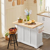 SoBuy FKW41-II-WN Keukentrolley met Wielen, Uitschuifbaar Werkblad, 2 Lades en Verstelbare Planken, Mobiel Keukeneiland voor Keuken of Eetkamer 130 x 46 (+ 25) x 91 cm
