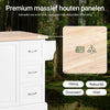 SoBuy FKW41-II-WN Keukentrolley met Wielen, Uitschuifbaar Werkblad, 2 Lades en Verstelbare Planken, Mobiel Keukeneiland voor Keuken of Eetkamer 130 x 46 (+ 25) x 91 cm