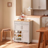 SoBuy FKW45-KA Houten Keukentrolley met Opbergruimte en Wijnrek, Lichtbruin